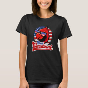 Kardinaal Kleding Vogels VS Vlag Amerika Wandelcam T-shirt