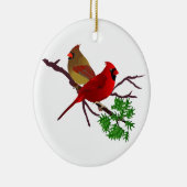 Kardinaal koppel op een filiaal keramisch ornament (Rechts)