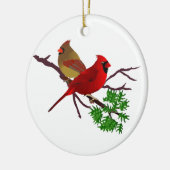 Kardinaal koppel op een filiaal keramisch ornament (Links)