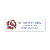 Kardinaal krans blauw retouradres etiket (Voorkant)