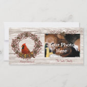 Kardinaal krans fotokaart feestdagenkaart (Voorkant)