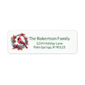 Kardinaal krans groen retouradres etiket (Voorkant)