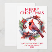 Kardinaal krans rode vakantie Kaart (Voorkant / Achterkant)