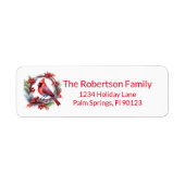 Kardinaal krans rood retouradres etiket (Voorkant)