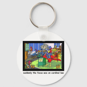 Kardinaal Law Grappige Wet Cartoon Cadeaus & Verza Sleutelhanger