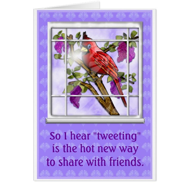 Kardinaal & Lilacs (tweet card) (Voorkant)
