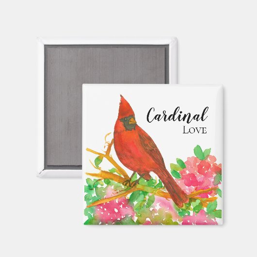 Kardinaal Love Roze Rhododendron Flowers Magneet (Voorkant / Achterkant)