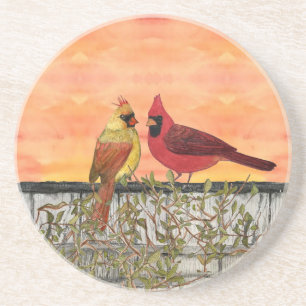 Kardinaal Lovevogels Sandstone-Onderzetter Zandsteen Onderzetter