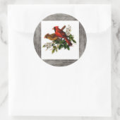 Kardinaal mannelijk en vrouw paar op een sticker (Tas)