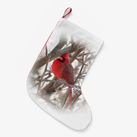 Kardinaal mannetje2 kerststaart kleine kerstsok (Voorkant (Hangend))