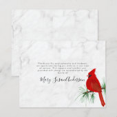 Kardinaal Marble Funeral Memorial Bedankkaart (Voorkant / Achterkant)