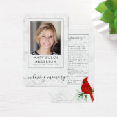 Kardinaal Marble Funeral Memorial Foto Prayer Kaar Visitekaartje (Bureau)