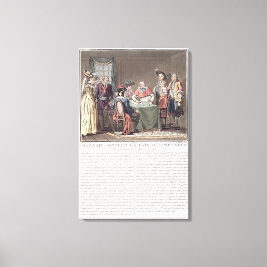 Kardinaal Mazarin (1602-161) concludeert de Vrede Canvas Afdruk (Voorkant)