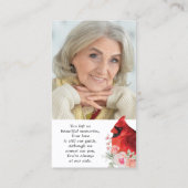 Kardinaal Memorial 2 foto's Roze Bloemen Gebed Kaa Visitekaartje (Achterkant)