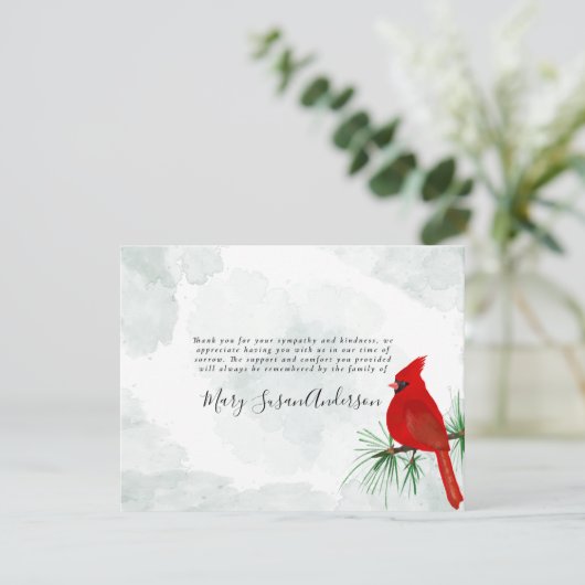 Kardinaal Memorial Bedankkaart (Staand voorkant)