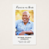 Kardinaal Memorial Custom Foto Begrafenis Gebed Ka Visitekaartje (Voorkant)