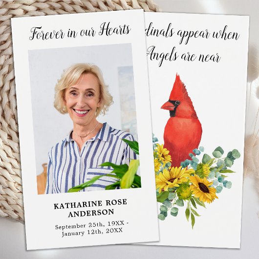 Kardinaal Memorial Foto Funeral Prayer Kaart