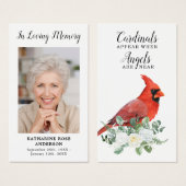 Kardinaal Memorial Funeral Prayer Kaart Custom Pho (Voorkant /achterkant)