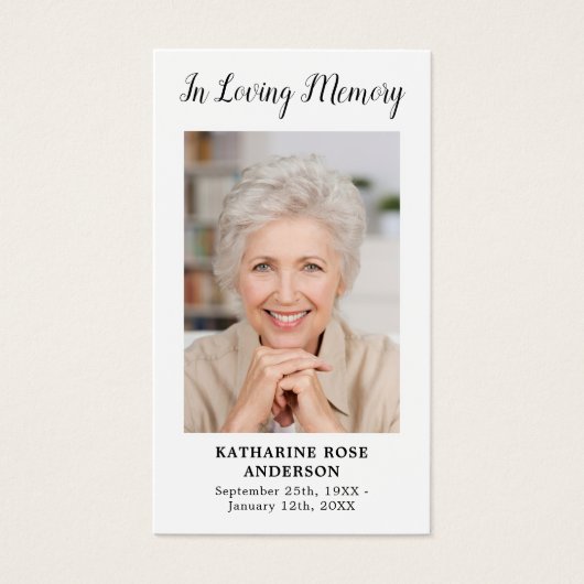 Kardinaal Memorial Funeral Prayer Kaart Custom Pho (Voorkant)