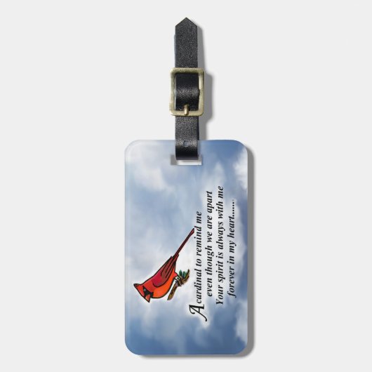 Kardinaal Memorial Poem Bagagelabel (Voorkant verticaal)