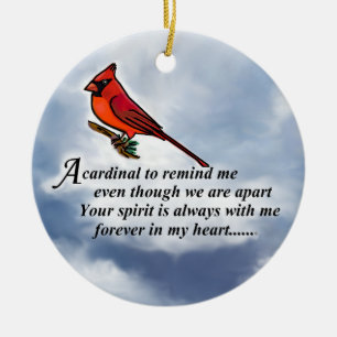 Kardinaal Memorial Poem Keramisch Ornament