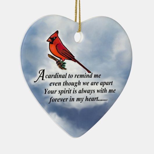 Kardinaal Memorial Poem Keramisch Ornament (Rechts)