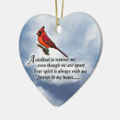 Kardinaal Memorial Poem Keramisch Ornament (Links)