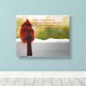 Kardinaal met bezoeker uit het hemelgedicht 14 x 1 canvas afdruk (Insitu (Houten vloer))