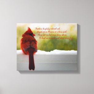 Kardinaal met bezoeker uit het hemelgedicht 14 x 1 canvas afdruk