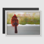 Kardinaal met bezoeker van Heaven gedicht Magnet C (Voorkant / Achterkant)