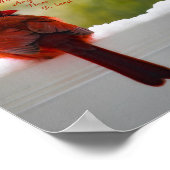 Kardinaal met bezoeker van hemelgedicht 10x8 poster (Hoek)