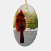 Kardinaal met bezoeker van hemelgedicht keramisch ornament (Rechts)