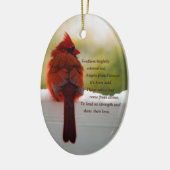 Kardinaal met bezoeker van hemelgedicht keramisch ornament (Links)