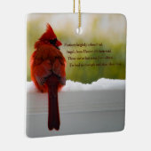 Kardinaal met bezoeker van hemelgedicht keramisch ornament (Rechts)