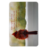 Kardinaal met bezoeker van hemelgedicht magneet (Verticaal)