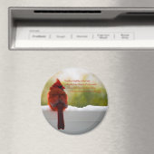 Kardinaal met bezoeker van hemelgedicht magneet (Insitu (Vaatwasser))