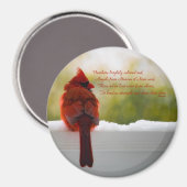 Kardinaal met bezoeker van hemelgedicht magneet (Voorkant / Achterkant)