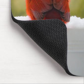 Kardinaal met bezoeker van hemelgedicht muismat (Hoek)