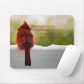 Kardinaal met bezoeker van hemelgedicht muismat (Met muis)