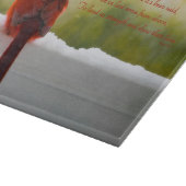 Kardinaal met bezoeker van hemelgedicht snijplank (Hoek)