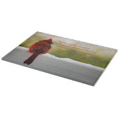 Kardinaal met bezoeker van hemelgedicht snijplank (Hoek)