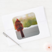 Kardinaal met bezoeker van hemelgedicht vierkante sticker (Envelop)