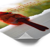 Kardinaal met bezoeker van het hemelgedicht 7x5 poster (Hoek)