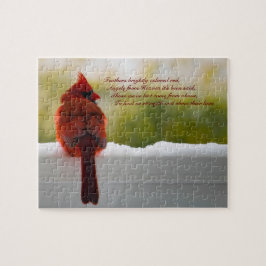 Kardinaal met bezoekers uit de hemel, 10x8 uitdage legpuzzel