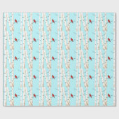 Kardinaal met Birch Trees Cadeaupapier (Vlak)