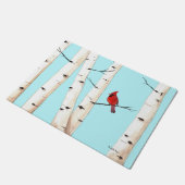 Kardinaal met Birch Trees Deurmat (Schuin)