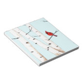Kardinaal met Birch Trees Notitieblok (Schuin)