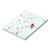 Kardinaal met Birch Trees Notitieblok (Linkerzijde)