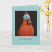 Kardinaal met eicel pet, Ontbrekend thuis? Kaart (Gele Bloem)
