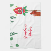 Kardinaal met Holiday Birdhouse gepersonaliseerd Theedoek (Verticaal)